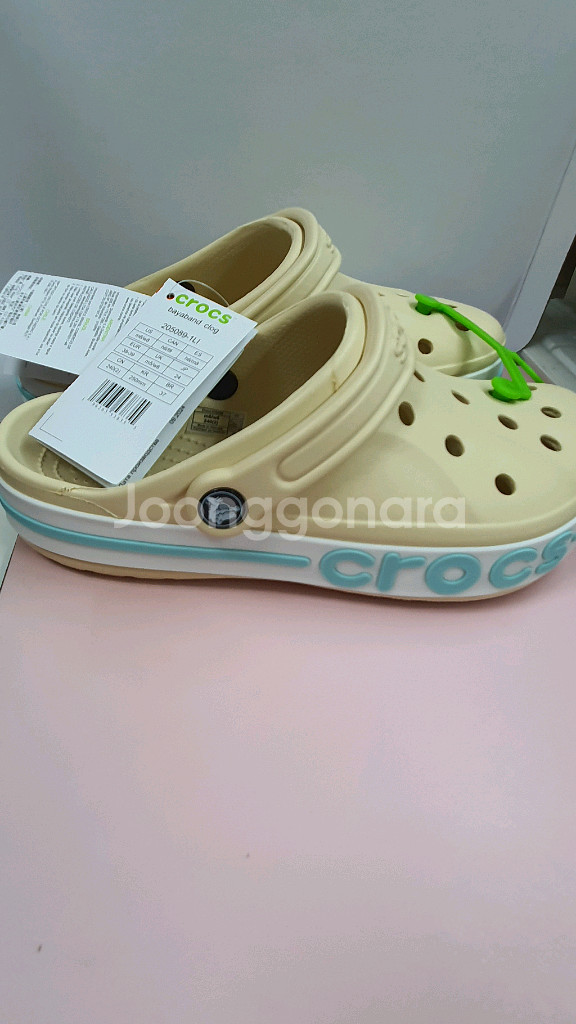 크록스 베이아이밴드 클로그 샌드/크림--0