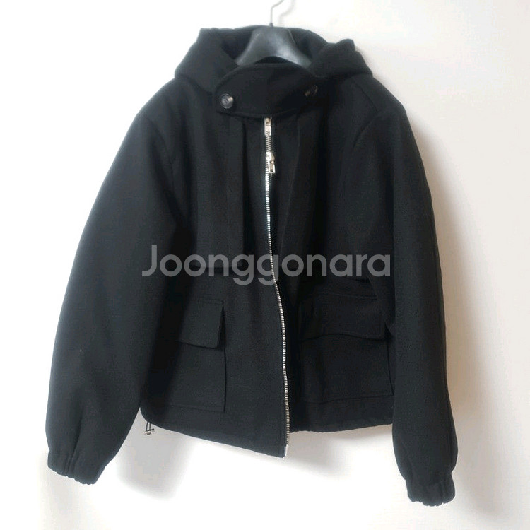 블랙) 영거스트53 후드 숏코트 자켓 점퍼 집업 벌룬 스트링 트렌치 코트 / 데일리쥬 리얼코코 바온 행자씨 아뜨랑스--2