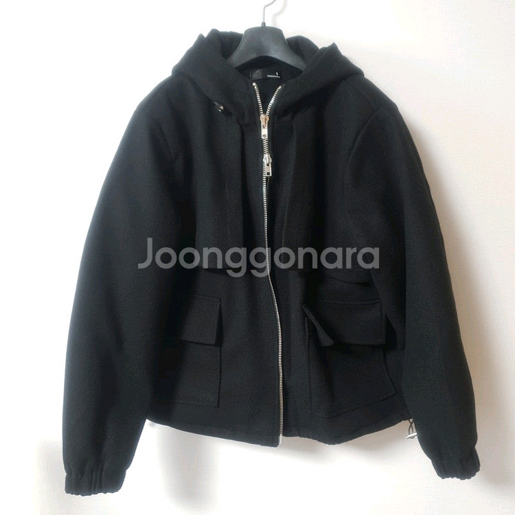 블랙) 영거스트53 후드 숏코트 자켓 점퍼 집업 벌룬 스트링 트렌치 코트 / 데일리쥬 리얼코코 바온 행자씨 아뜨랑스--3