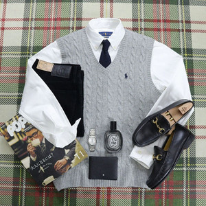 폴로 랄프로렌 케이블 니트 베스트 조끼 / XL