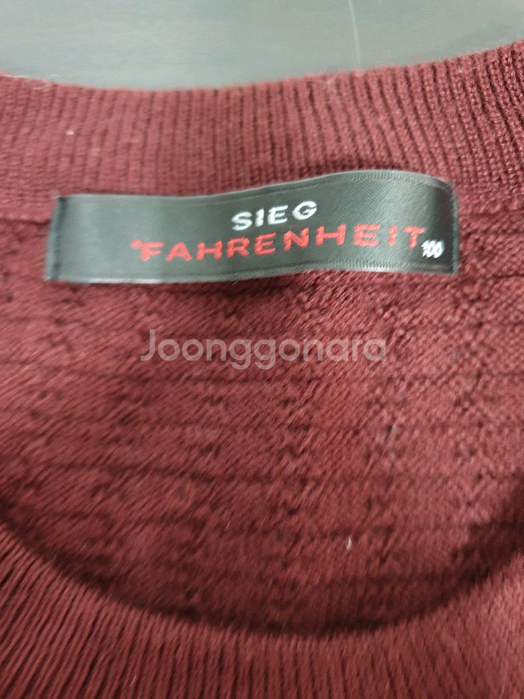 지이크 버건디 긴팔 라운드 니트티 100사이즈--6