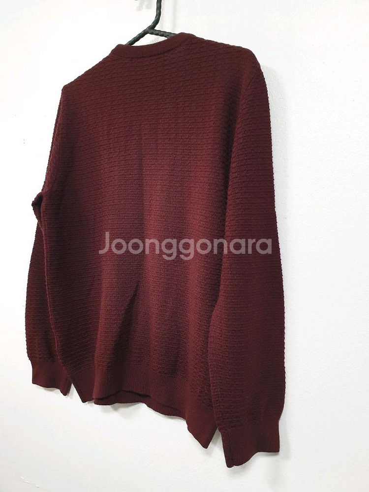 지이크 버건디 긴팔 라운드 니트티 100사이즈--4