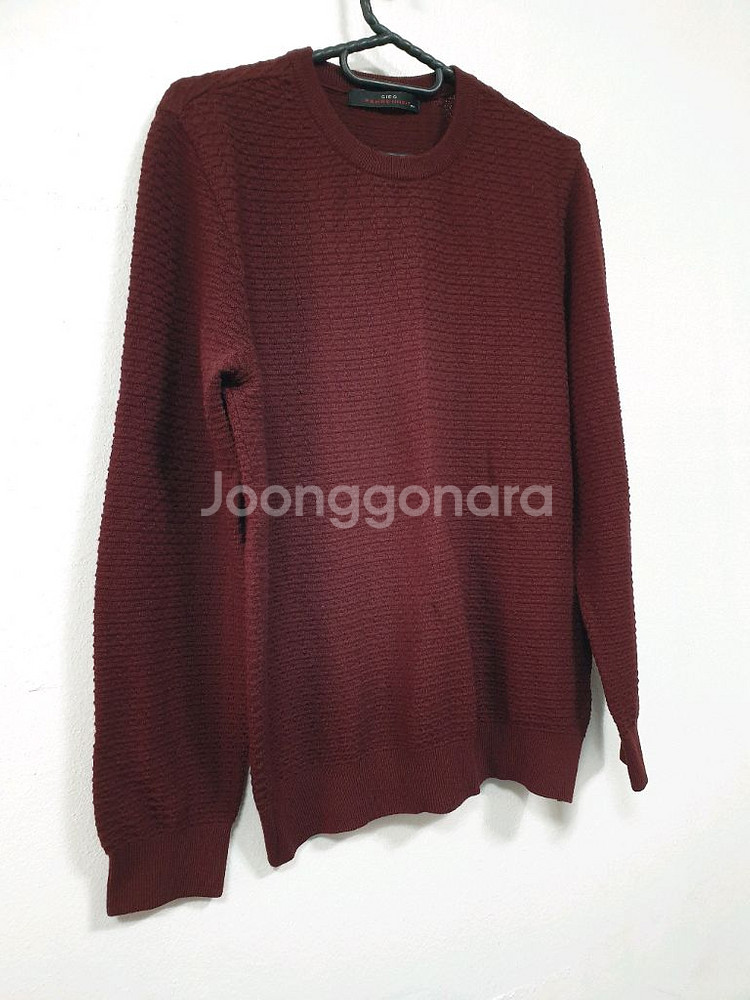 지이크 버건디 긴팔 라운드 니트티 100사이즈--2