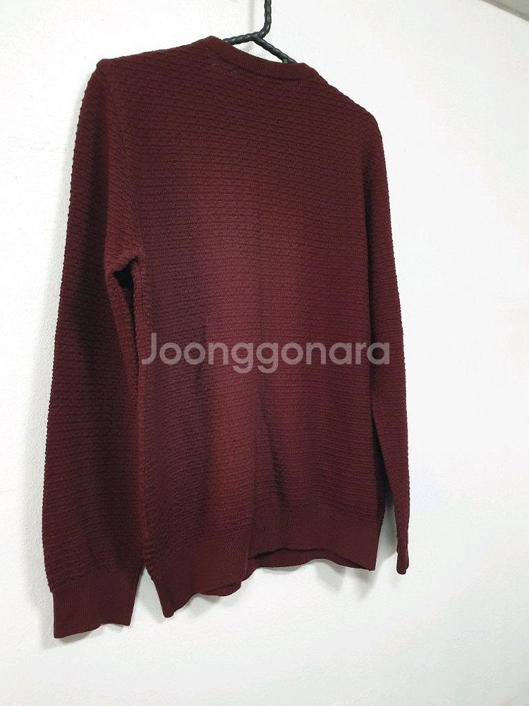 지이크 버건디 긴팔 라운드 니트티 100사이즈--5