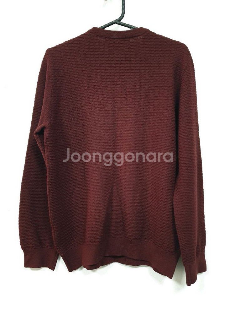 지이크 버건디 긴팔 라운드 니트티 100사이즈--3