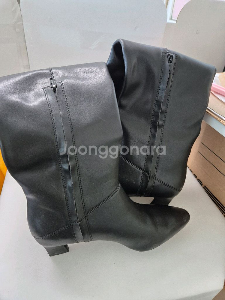 더한섬 더블케이스 오버니 블랙부츠--4