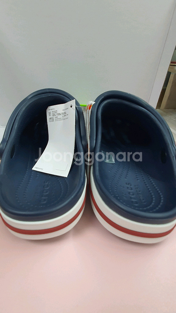 크록스 네이비 밴딩 클로그 240mm--2