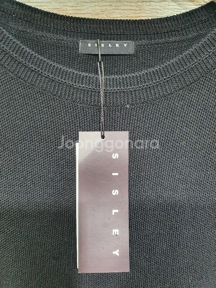 택부착 318,000 시슬리 레이스 배색 울니트 원피스--2