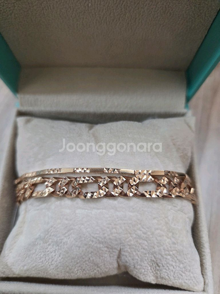 18k 핑크골드 체인 팔찌--0