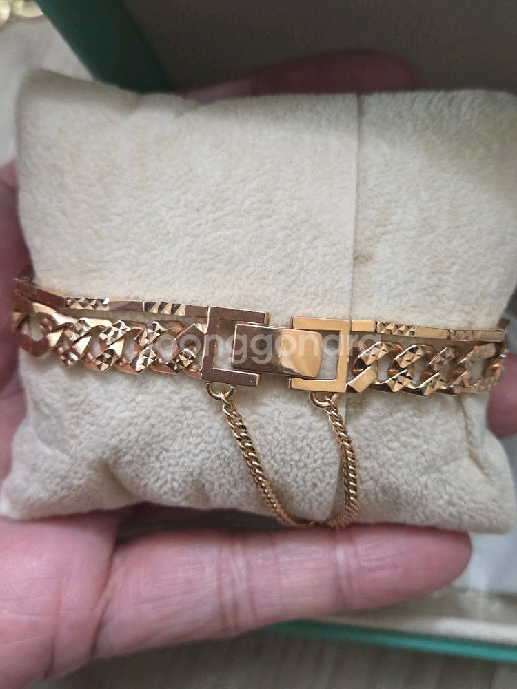 18k 핑크골드 체인 팔찌--2