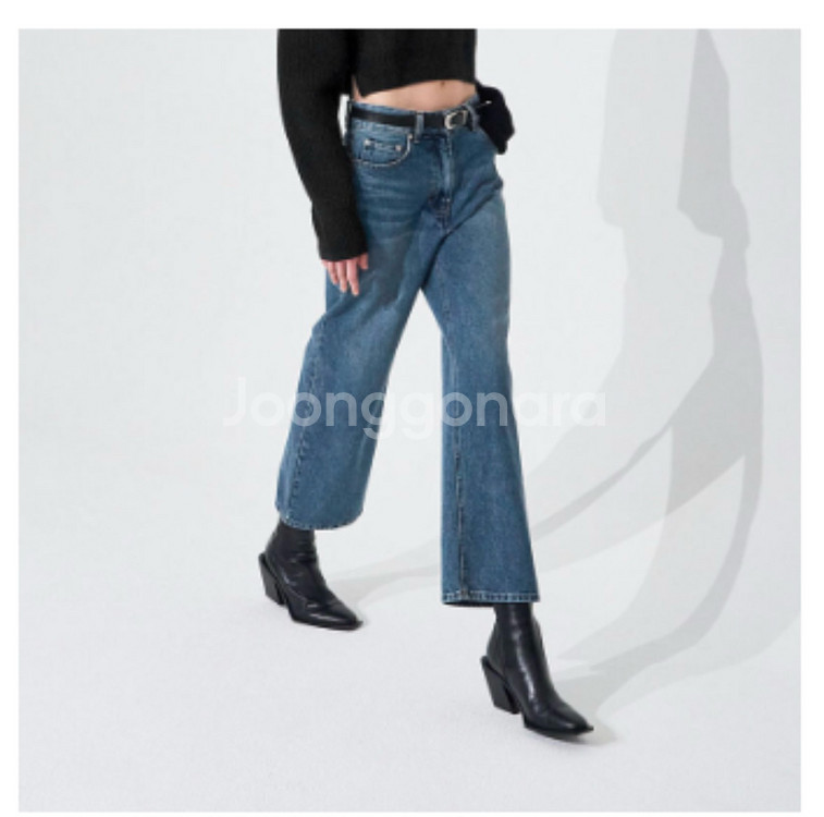 한섬 시스템 벨티드 워시드 데님 팬츠--0