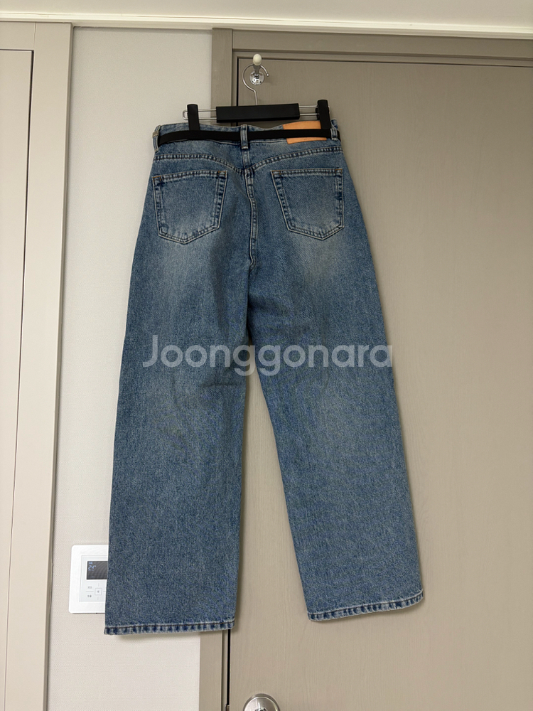 한섬 시스템 벨티드 워시드 데님 팬츠--2