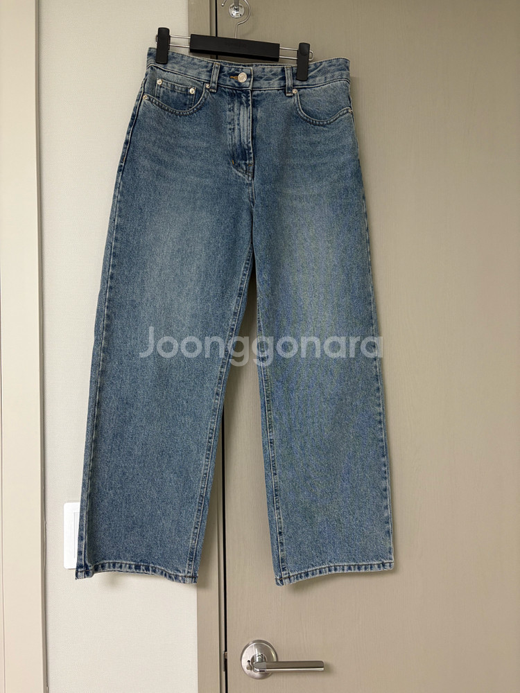 한섬 시스템 벨티드 워시드 데님 팬츠--3