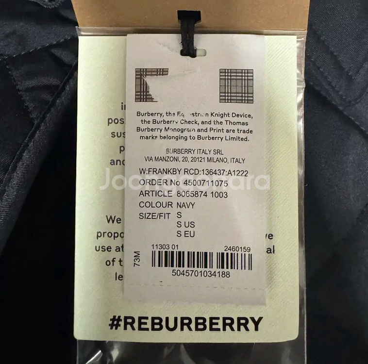 버버리 여성 뉴 프랭크비 퀄팅 자켓 (S사이즈/택 달린 새제품)--4