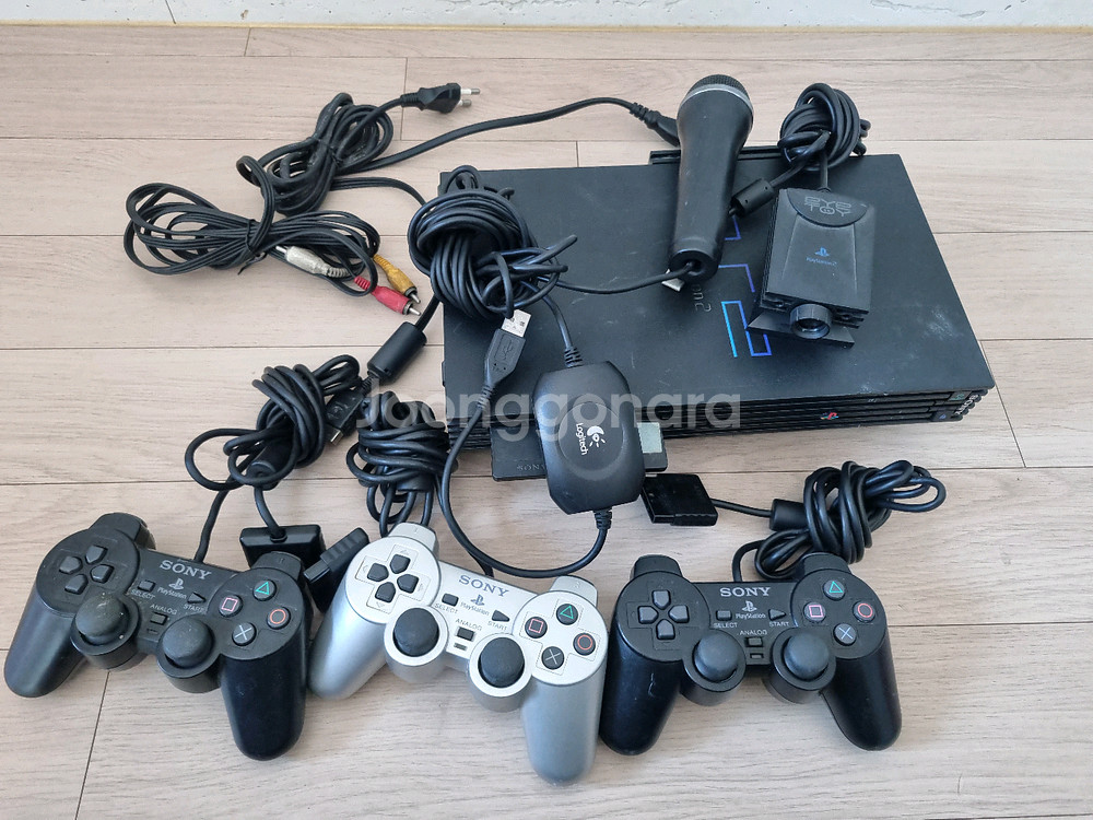 플스2 5만번 ,패드3개,카메라,마이크 풀셋--0