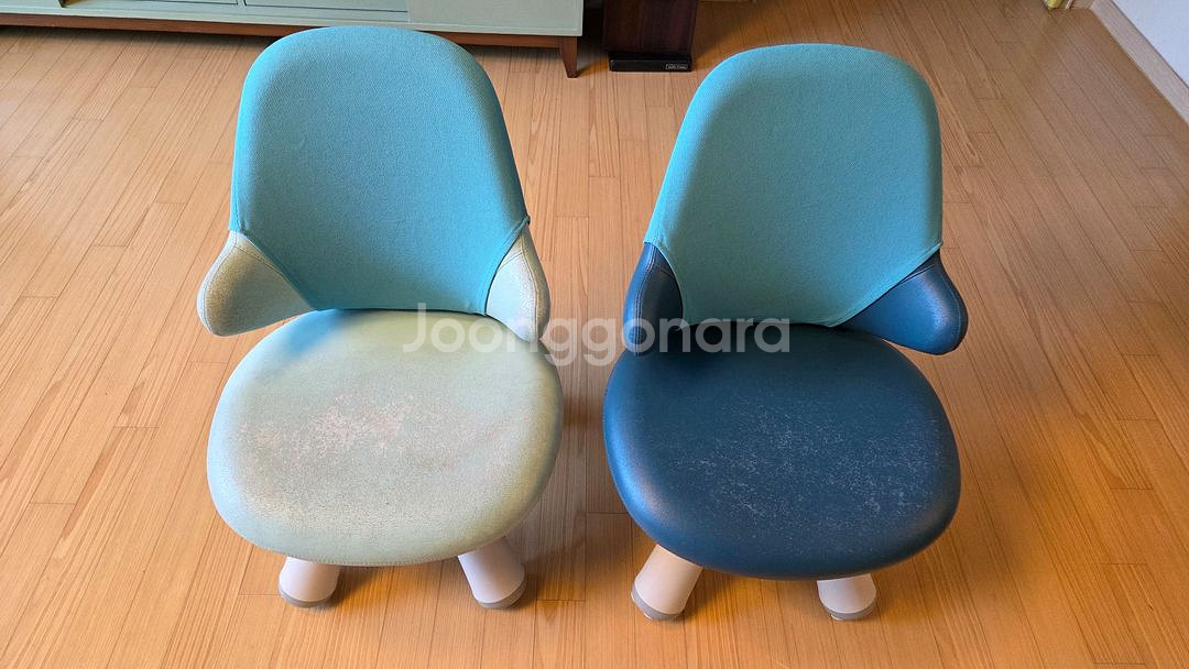 일룸 팅클팝 1200 피넛형 그로잉 책상.윙키즈 의자 2개--5