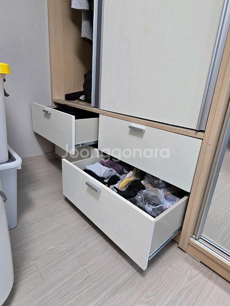 슬라이딩 4도어 옷장 서랍장--5