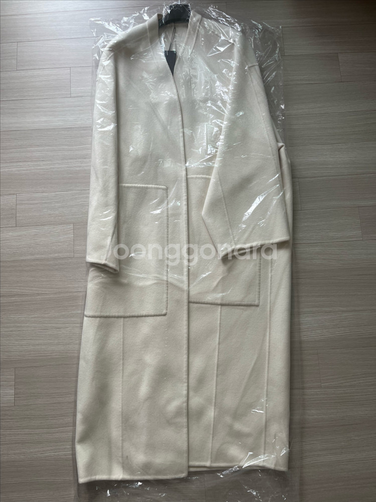 시스템 노카라 캐시미어 코트/사이즈 66 바배 실사있음--10