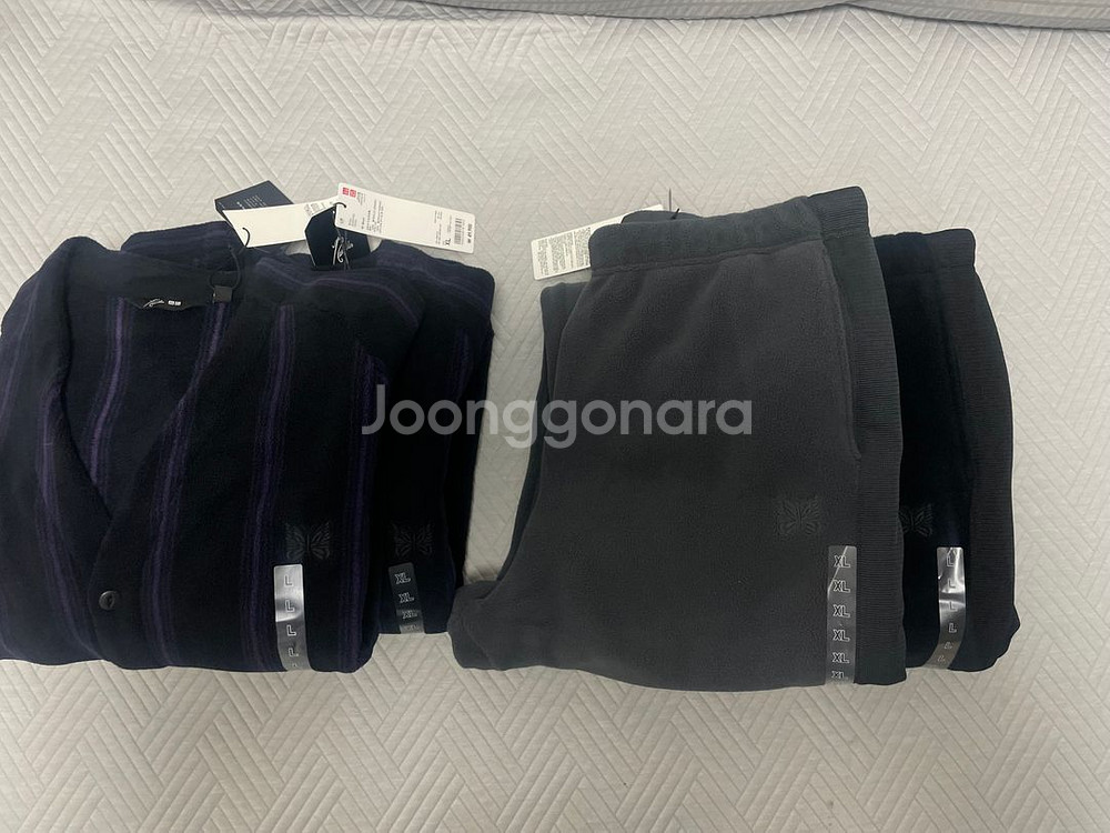 [다량 처분] 유니클로 니들스 스트라이프 가디건 & 트랙팬츠 L, XL--0