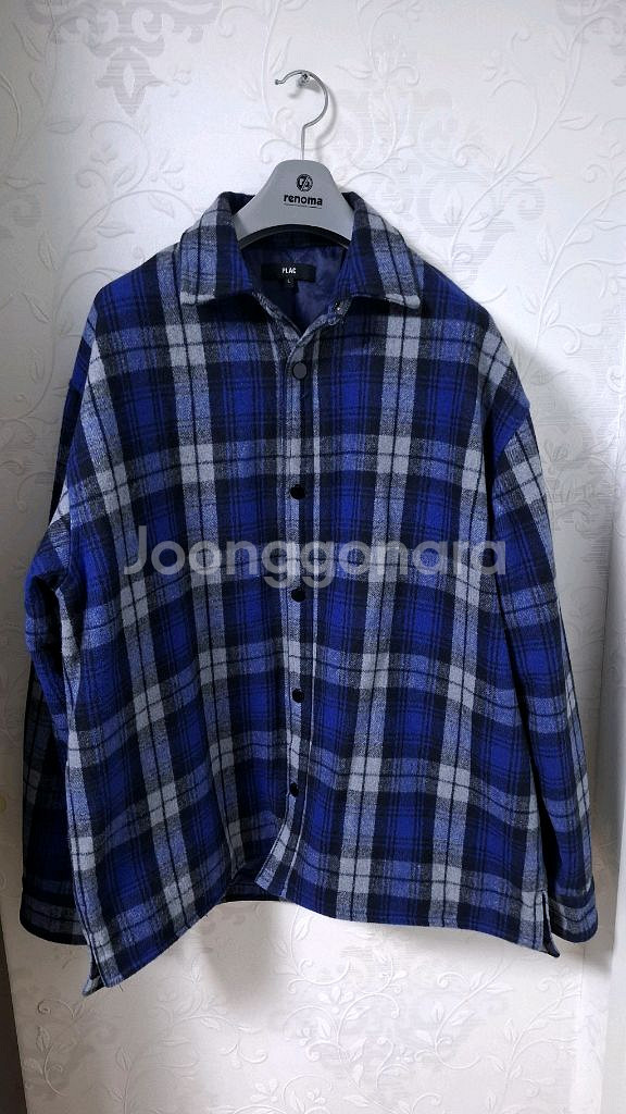 플랙 플란넬 셔츠형 퀼팅 자켓 110 오버핏--0