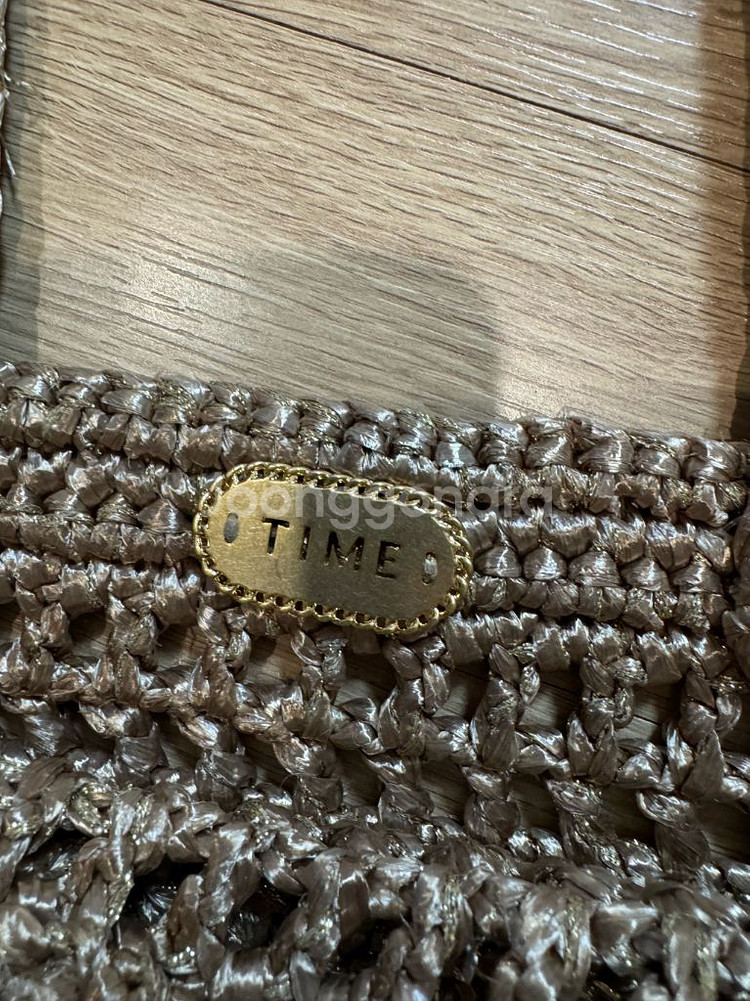 타임 엠블럼 글리터 위빙 도트백--5