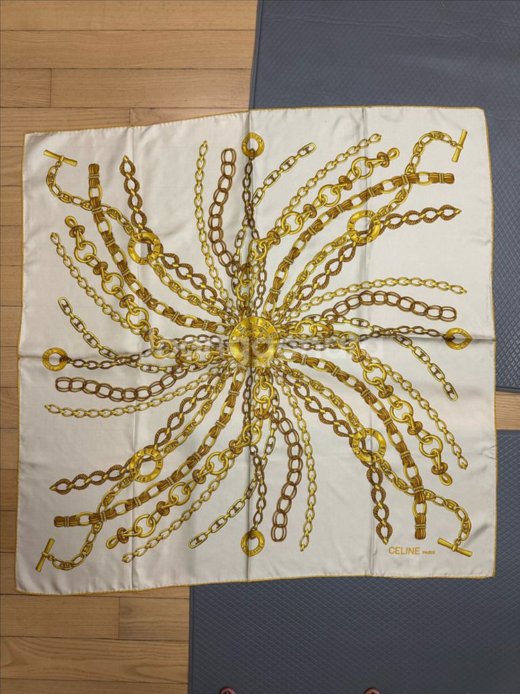 셀린느 정픔 실크 스카프--9