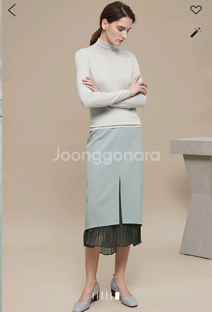 래트바이티 플리츠디테일 스커트 55사이즈--5