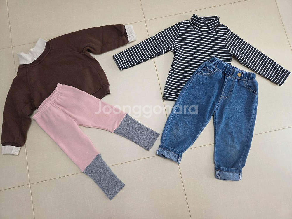 (일괄) 유아 기모 목폴라 상하복세트 110사이즈--0