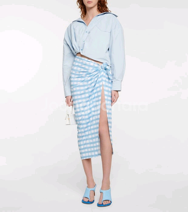 Jacquemus 자크뮈스 체크 랩 스커트--0