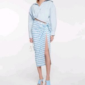 Jacquemus 자크뮈스 체크 랩 스커트