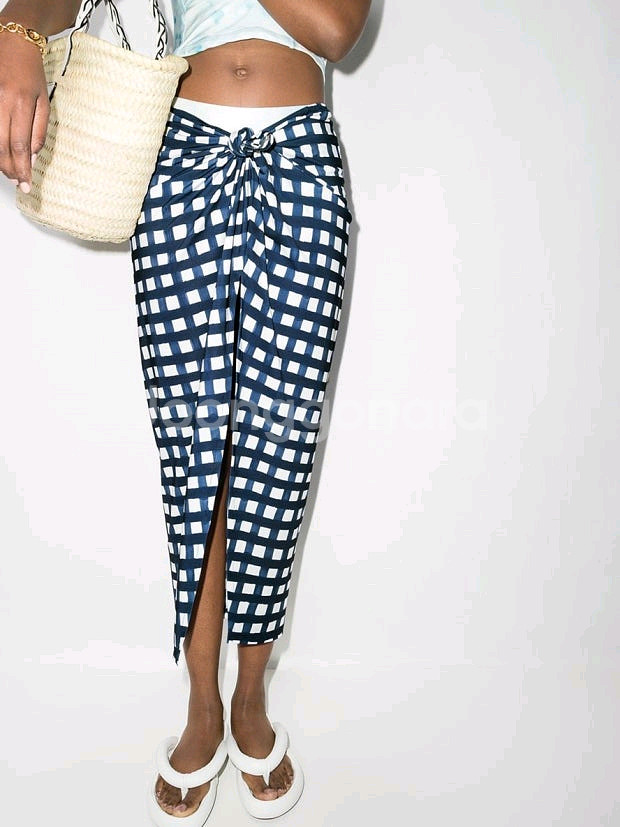 Jacquemus 자크뮈스 체크 랩 스커트--1