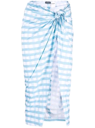 Jacquemus 자크뮈스 체크 랩 스커트--3