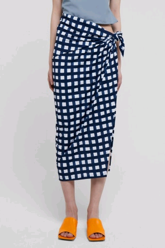 Jacquemus 자크뮈스 체크 랩 스커트--5