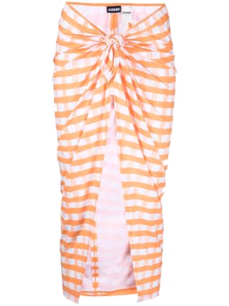 Jacquemus 자크뮈스 체크 랩 스커트--2