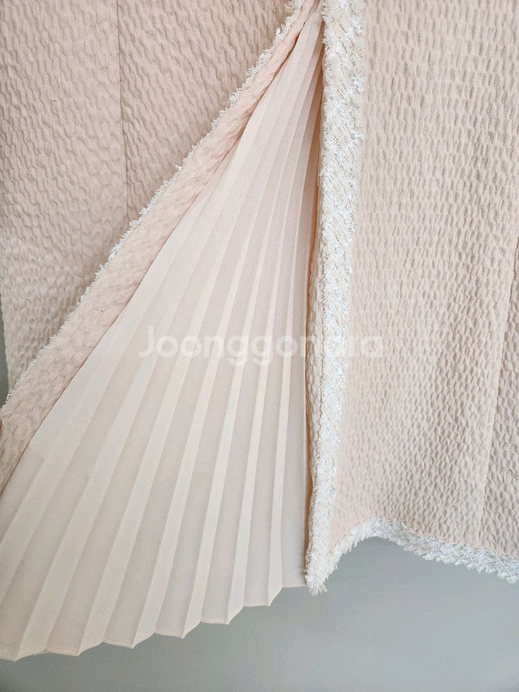 잇미샤 라운드 트위드배섁 원피스 55사이즈--6