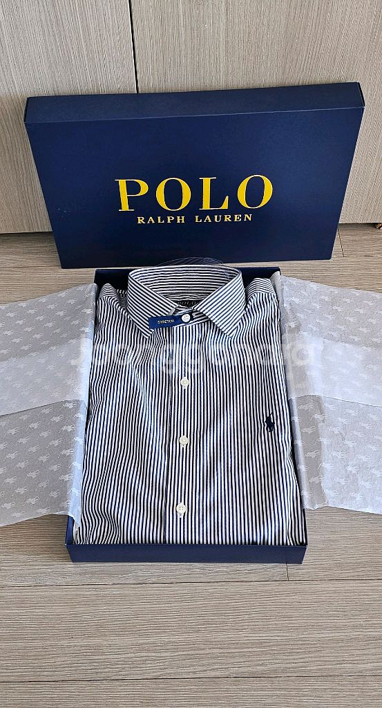 폴로 랄프로렌 네이비 스트라이프 셔츠--1