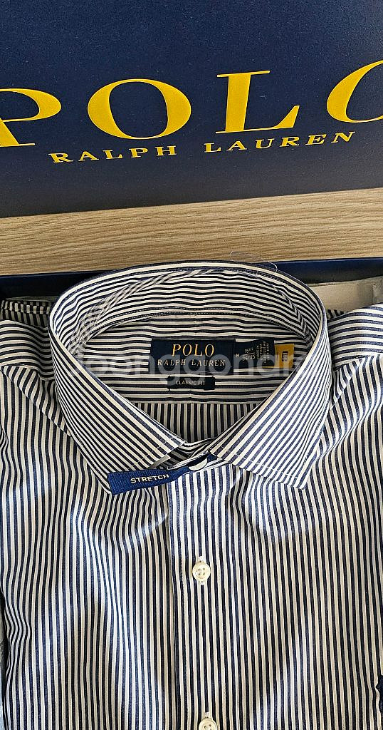 폴로 랄프로렌 네이비 스트라이프 셔츠--3