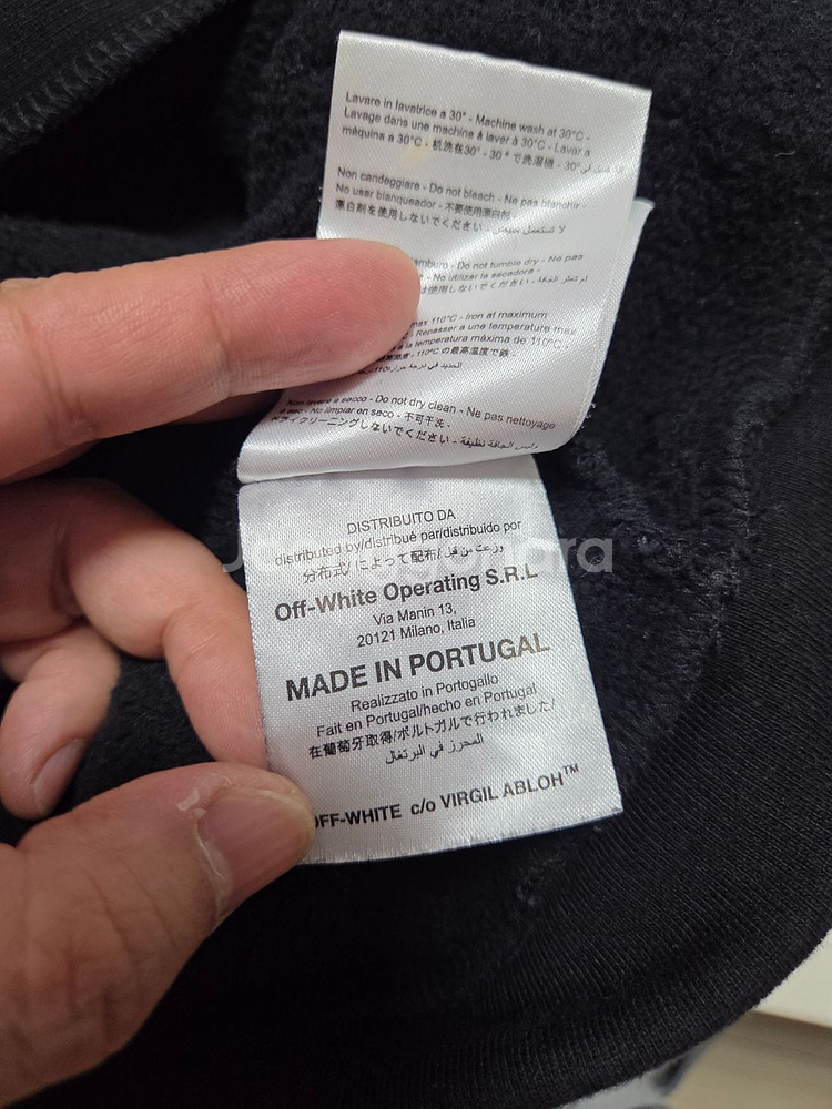 오프화이트 멀티 패치 오버핏 후드집업--5