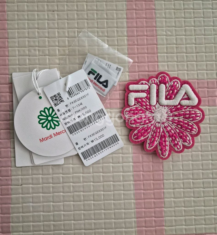 새상품)마르디메크르디x휠라 키즈 헤어핀(핑크)--2