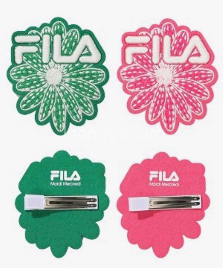 새상품)마르디메크르디x휠라 키즈 헤어핀(핑크)--0