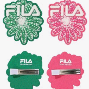 새상품)마르디메크르디x휠라 키즈 헤어핀(핑크)