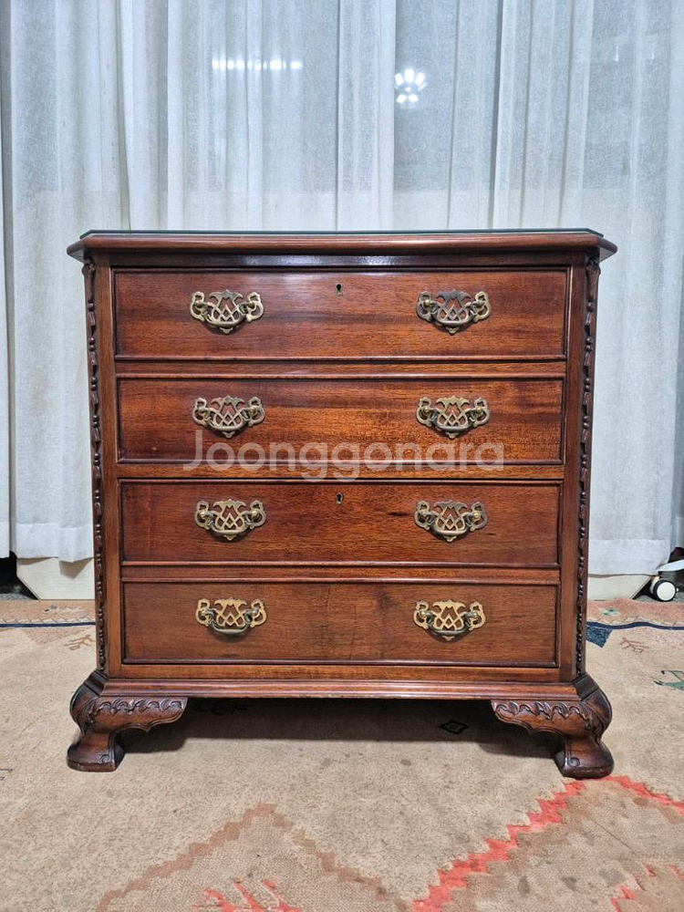 영국 엔틱 2D 원목 서랍장--0