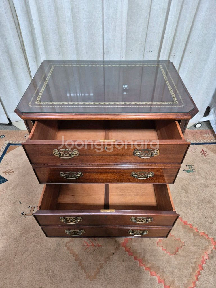 영국 엔틱 2D 원목 서랍장--3