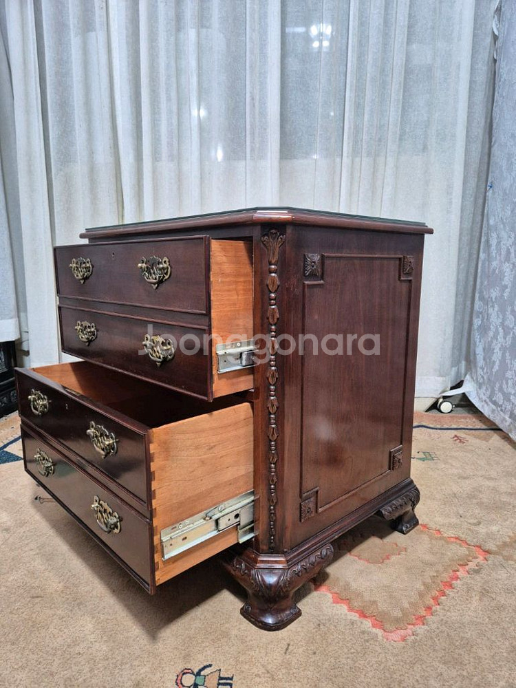 영국 엔틱 2D 원목 서랍장--4