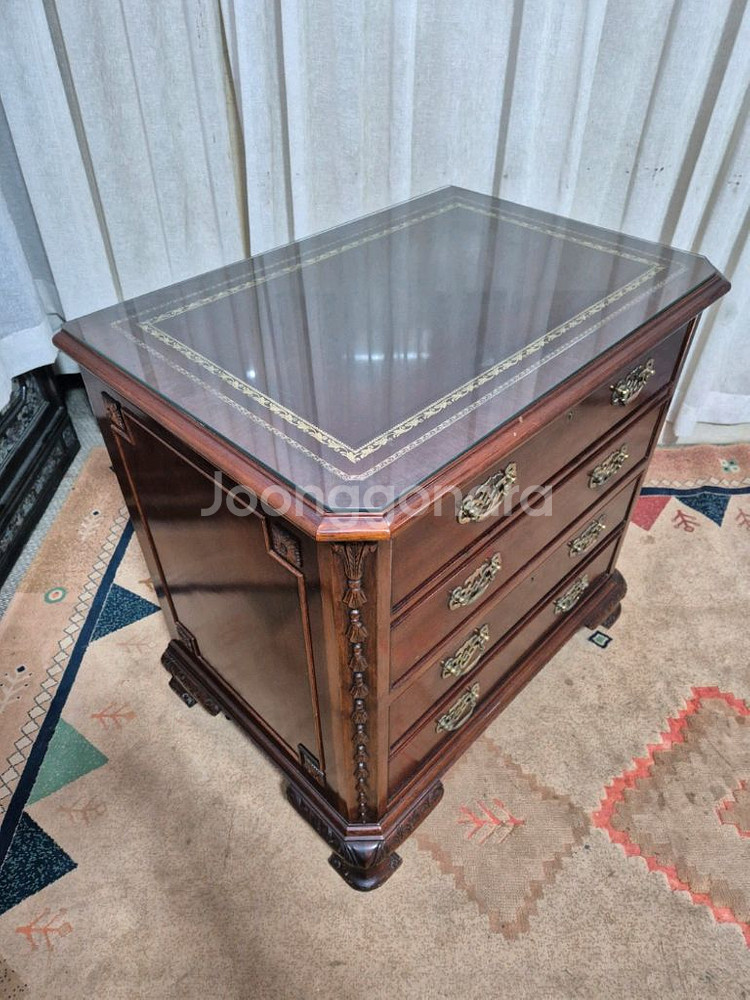 영국 엔틱 2D 원목 서랍장--6