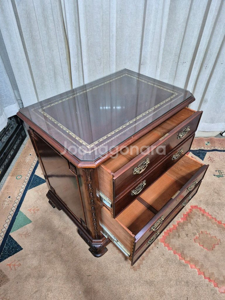 영국 엔틱 2D 원목 서랍장--7