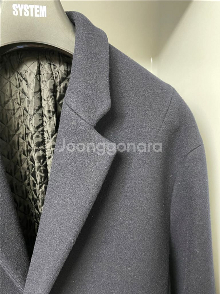 시스템옴므 캐시미어 다크네이비 세미오버핏 코트 95--2