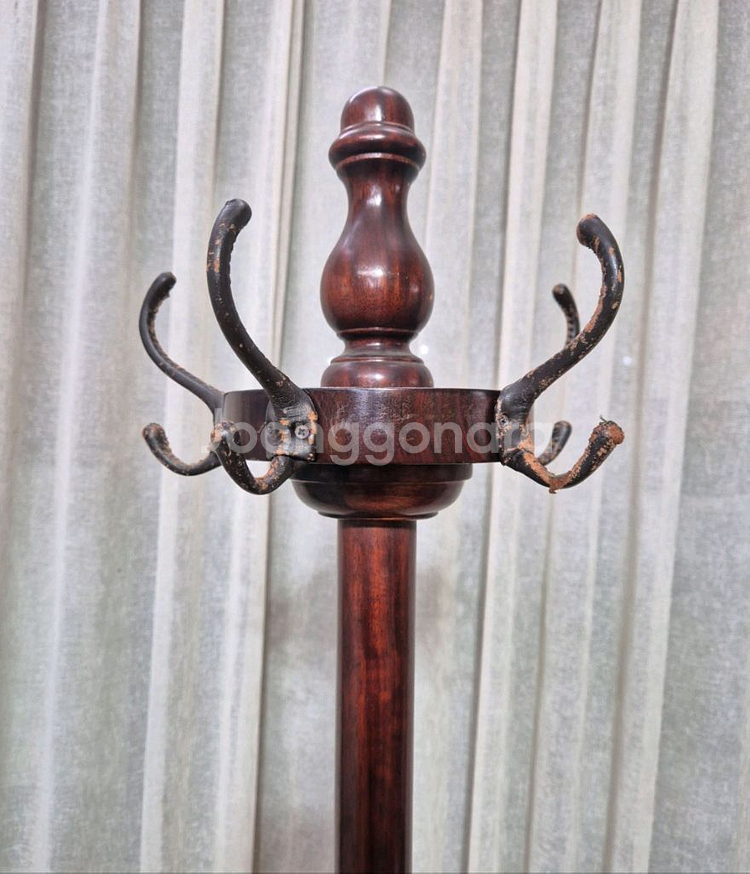 엔틱 대리석 원목 스탠드 행거--1