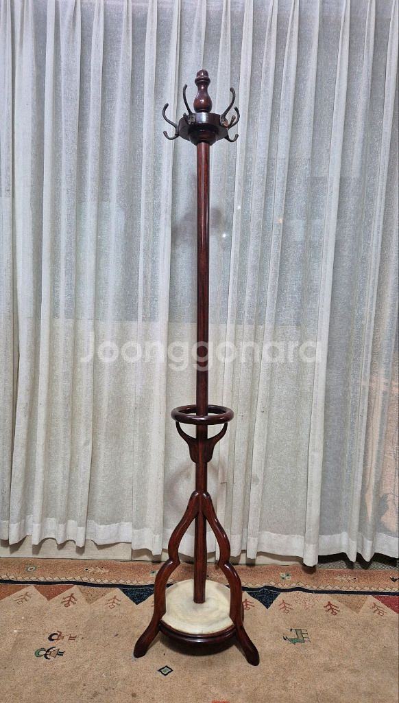 엔틱 대리석 원목 스탠드 행거--0