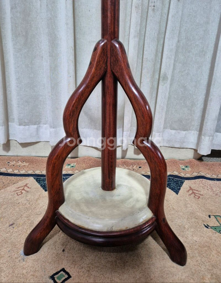 엔틱 대리석 원목 스탠드 행거--4